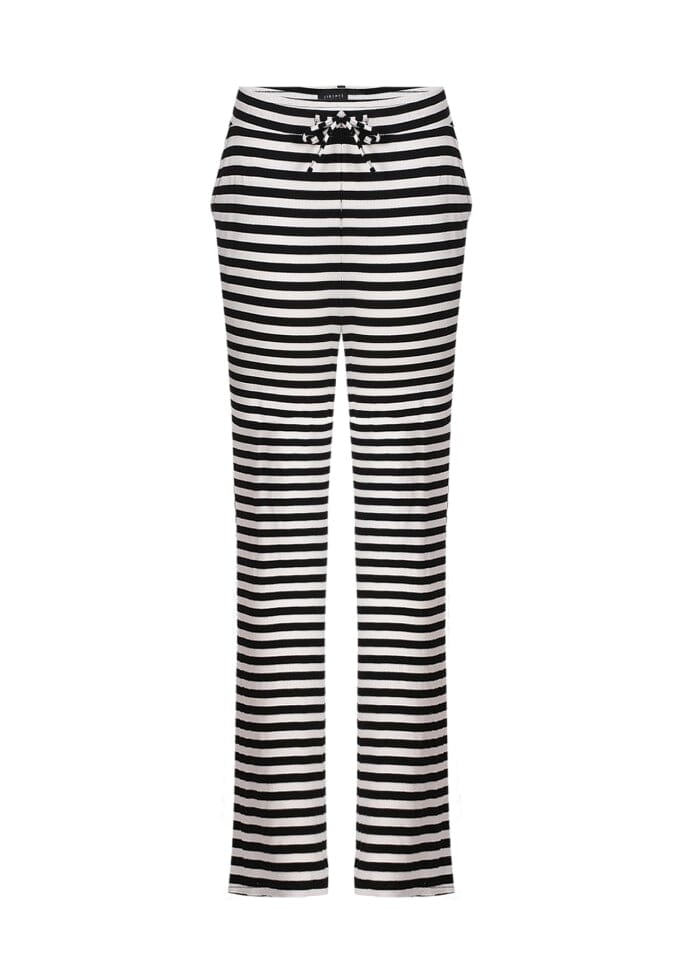 Liberte - Natalia-Straight-Pants - Black Creme Stripe Bukser 