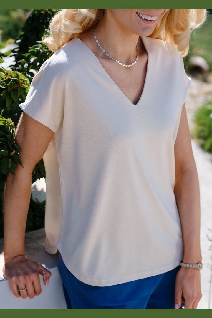 Liberte - Nuni Vneck Tshirt 22409 - Champagne