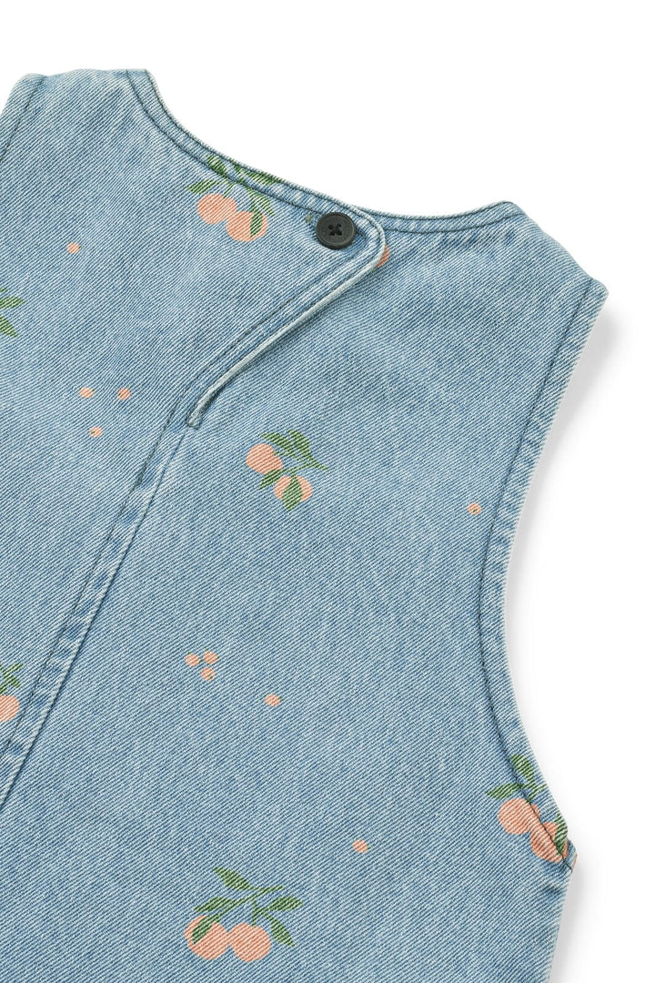 Liewood - Angelica Printed Denim Dress - Peach / Light blue denim