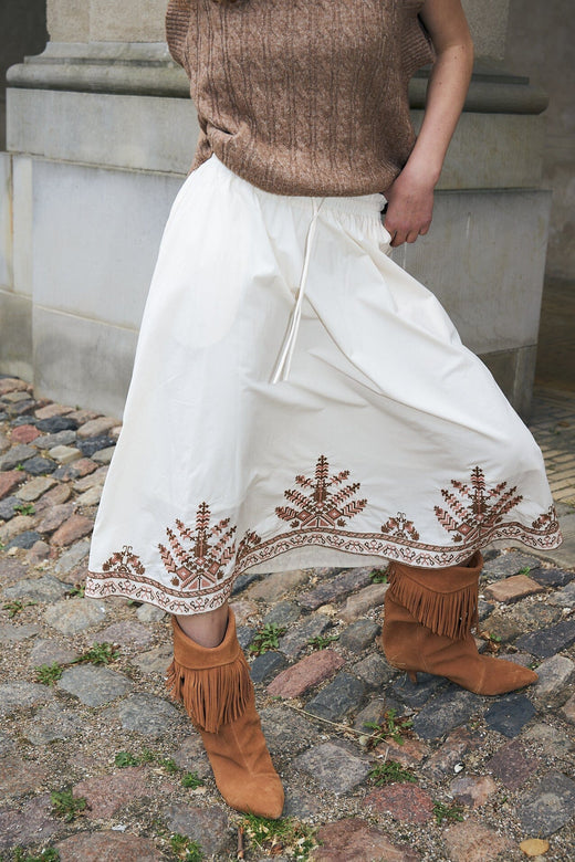 Lollys Laundry - Bristolll Midi Skirt 26462-2041 - 02 - Creme Nederdele 