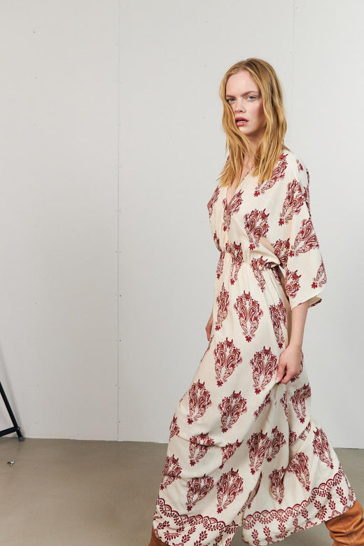 Lollys Laundry - Savannahll Maxi Dress 3/426256-3014 - 02 Creme