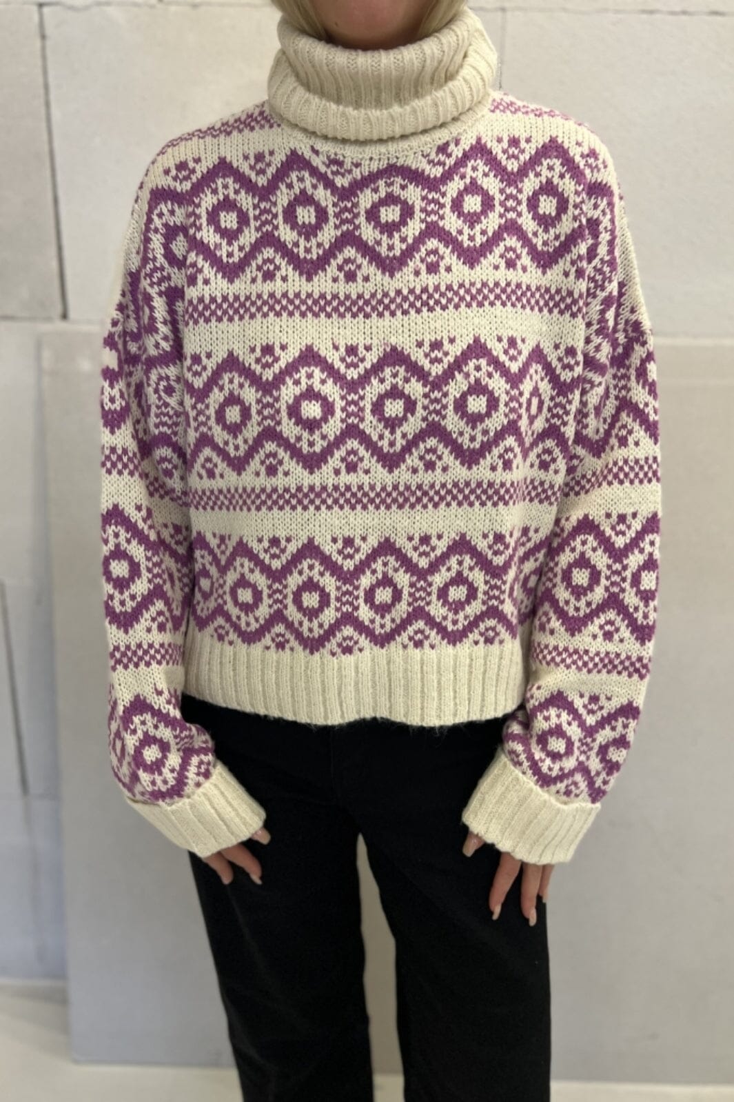 Lollys Laundry - SinaLL Jumper LS - 50 Dark Lavender Strikbluser 