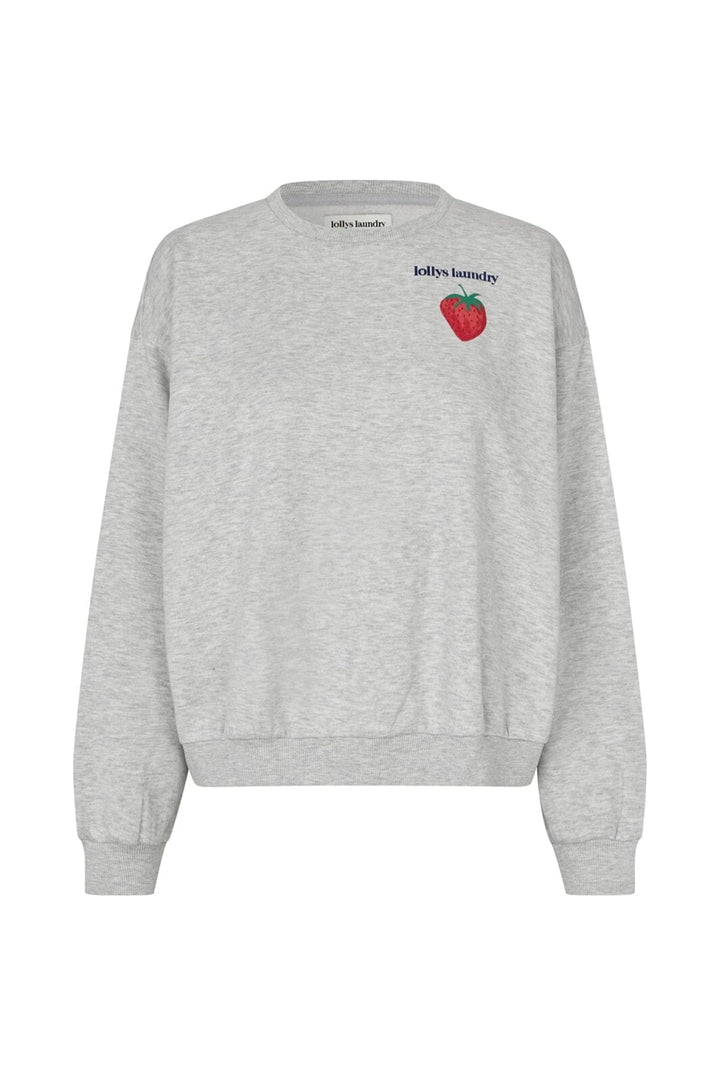 Lollys Laundry - Sydneyll Strawberry Sweatshirt Ls 26124-1080 - 13 - Light Grey Melange