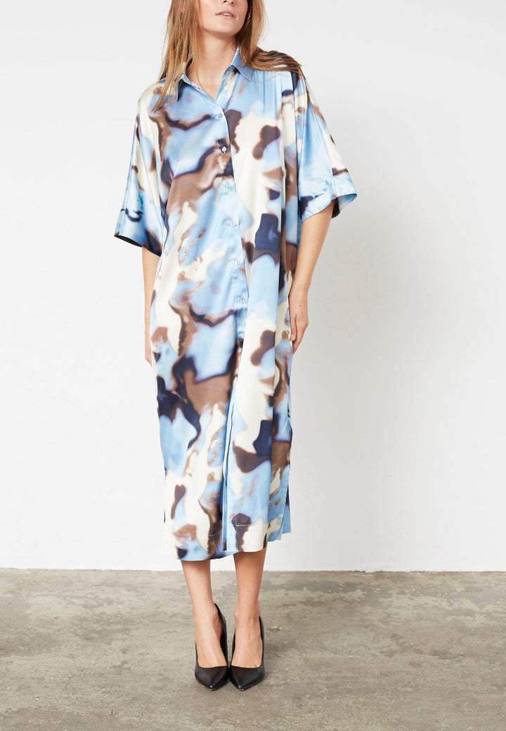 Love & Divine - Love1397 19275 - 803 - Blue Waterprint Kjoler 