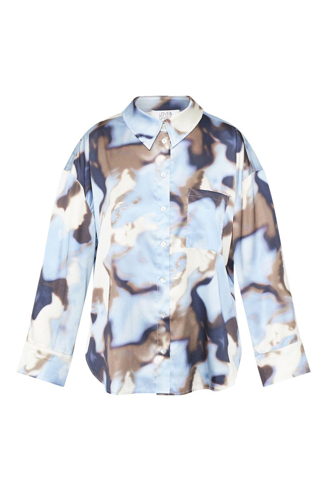 Love & Divine - Love1432 19276 - 803 - Blue Waterprint Skjorter 