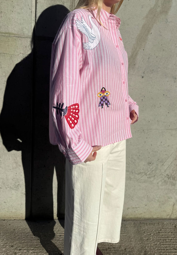 Love & Divine - Love1555-2 20031 - 832 - Rose Stripes Emb. Skjorter 