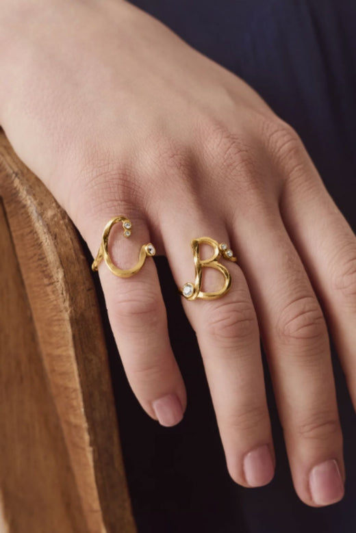 Maanesten - B Alphabet Ring - 4888a Ringe 