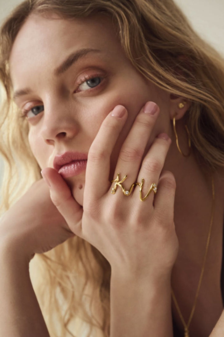 Maanesten - K Alphabet Ring - 4937a Ringe 