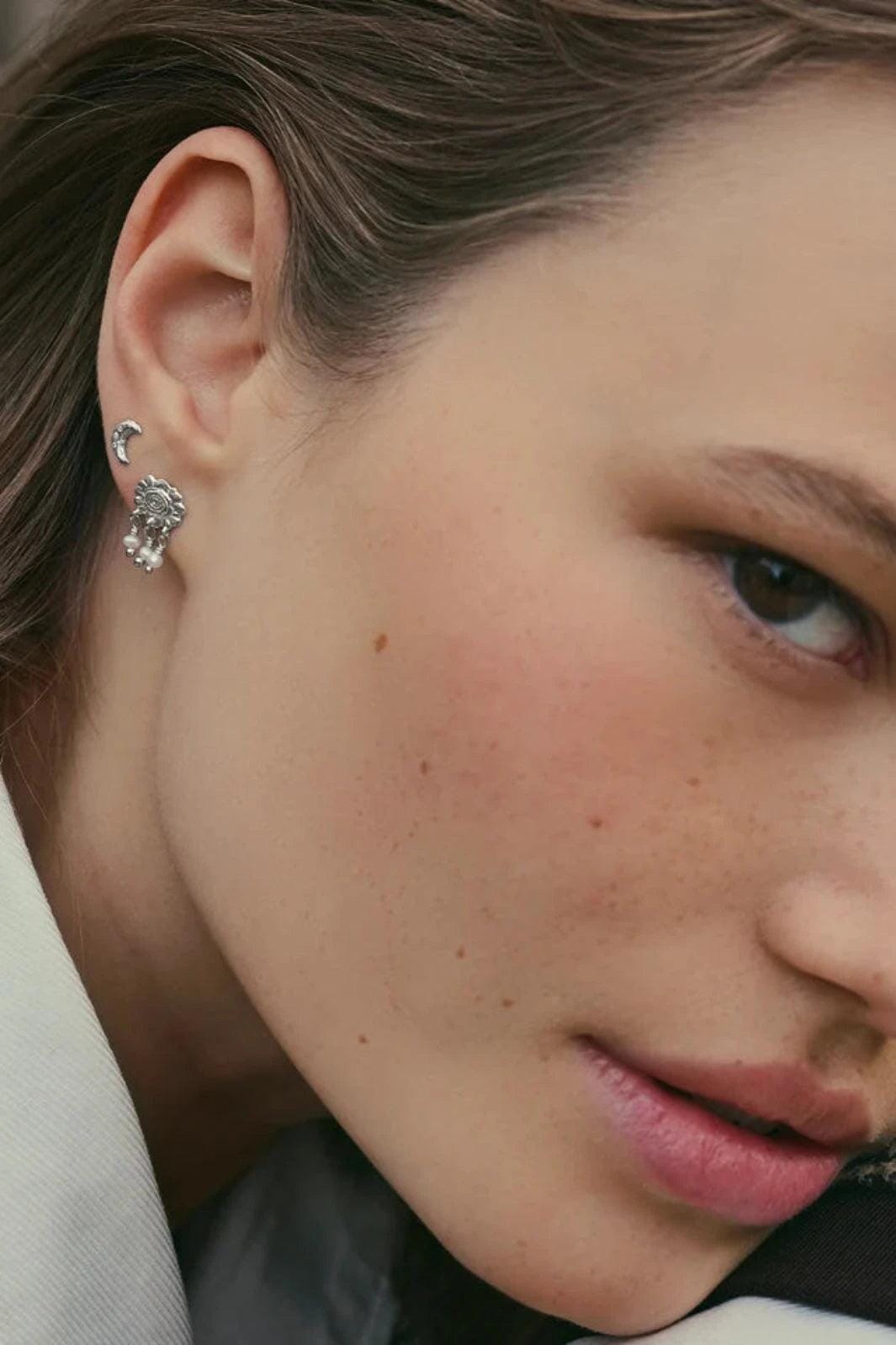 Maanesten - Lunia Ørering 10169c - Forsølvet Øreringe 