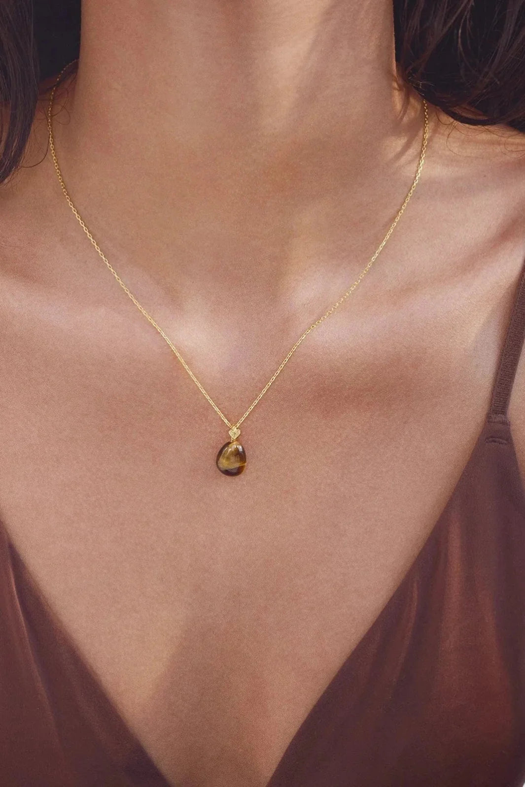 Maanesten - Tiger Eye Earth Pendant - 2830a Vedhæng 