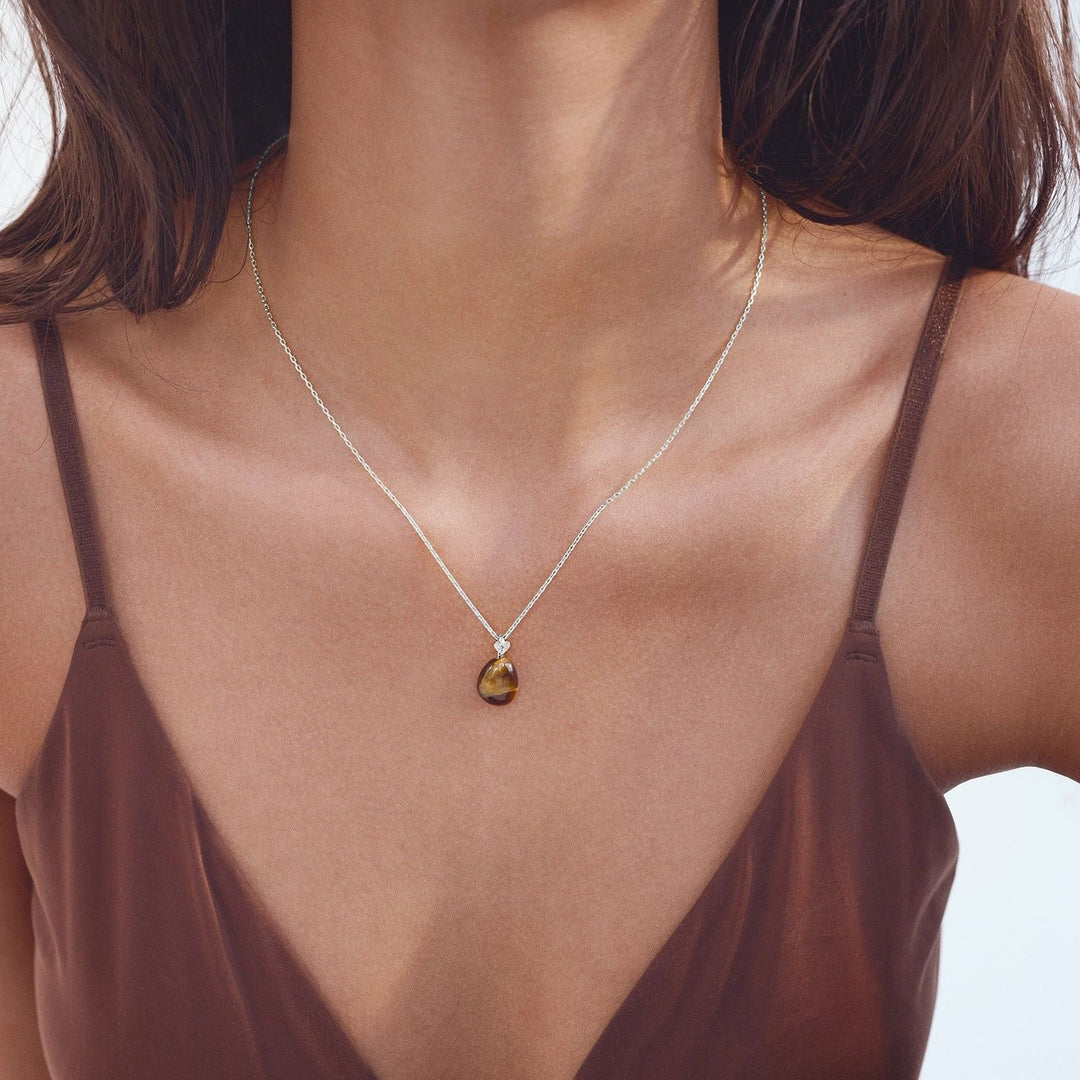 Maanesten - Tiger Eye Earth Pendant - 2830c Vedhæng 