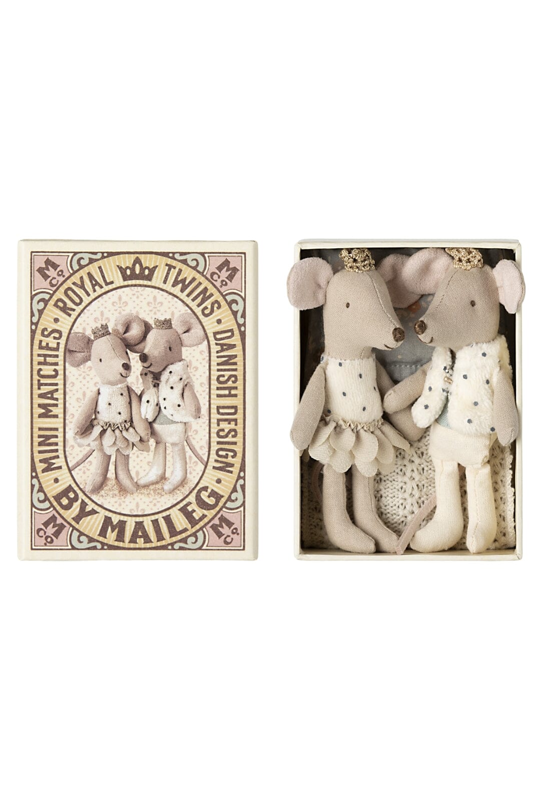 Maileg - Royale Tvillinger, Lillesøster Og Lillebror I Tændstikæske - Littlesister/Brother Legetøj 