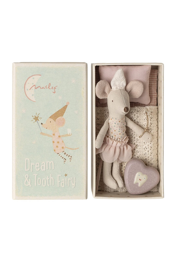 Maileg - Tandfe Mus, Lillesøster I Tændstikæske - Littlesister/Brother Legetøj 