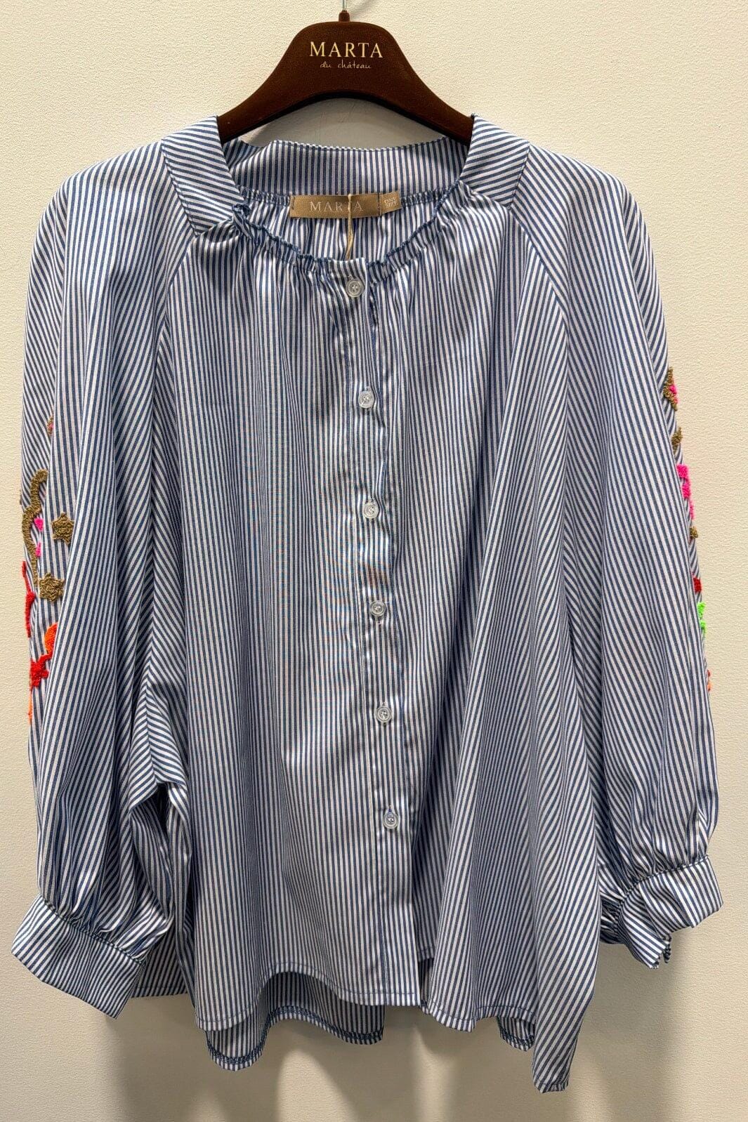 Marta Du Chateau - Mdcaleta Shirt 268191Stripe - Blue Denim Stripe Skjorter 