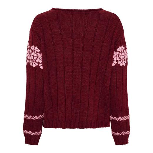 Marta Du Chateau - Mdcbruna Knit 8154 - Bordeaux/Pink Strikbluser 