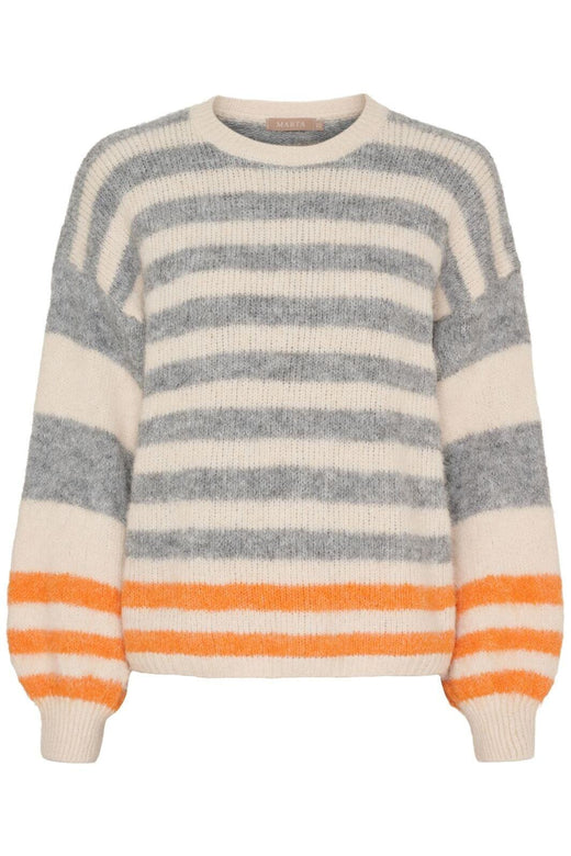 Marta Du Chateau - Mdccassie Knit 8130 - Beige/Grigio8808/Orange8823 Strikbluser 