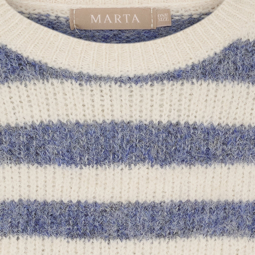 Marta Du Chateau - Mdccassie Knit 8130 - Beige/Jeans8819/Fango8804 Strikbluser 
