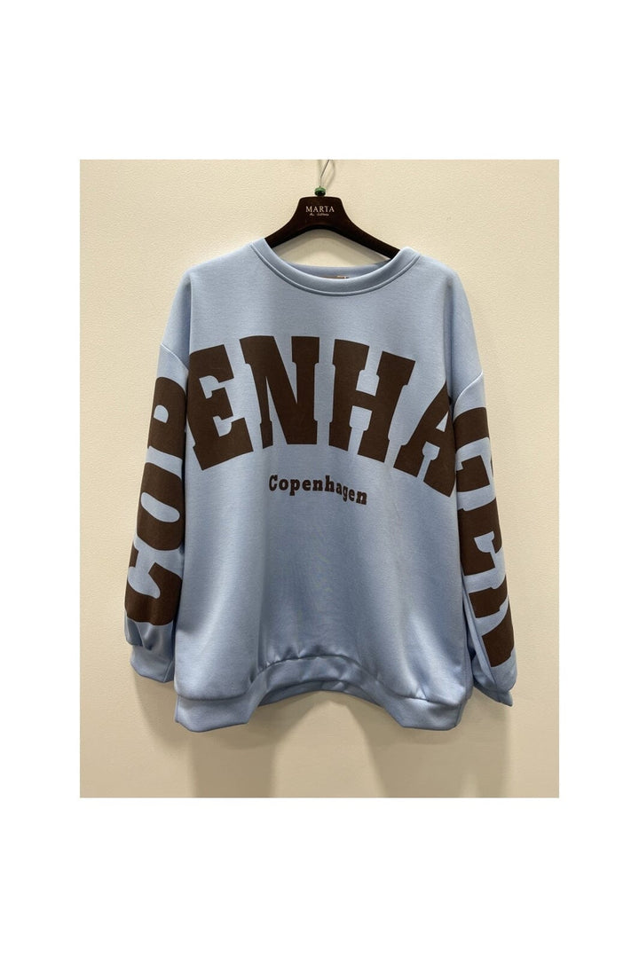 Marta Du Chateau - Mdchibiscus Sweatshirt 22659 - Sky Blue