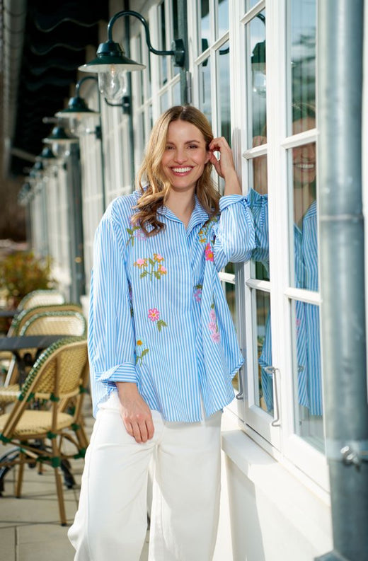 Marta Du Chateau - Mdcjudika Shirt 269113 - Blue Stripe Skjorter 