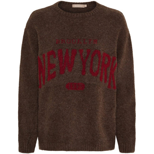 Marta Du Chateau - Mdcmara Knit KN8045 - Moro/Bordeaux Strikbluser 