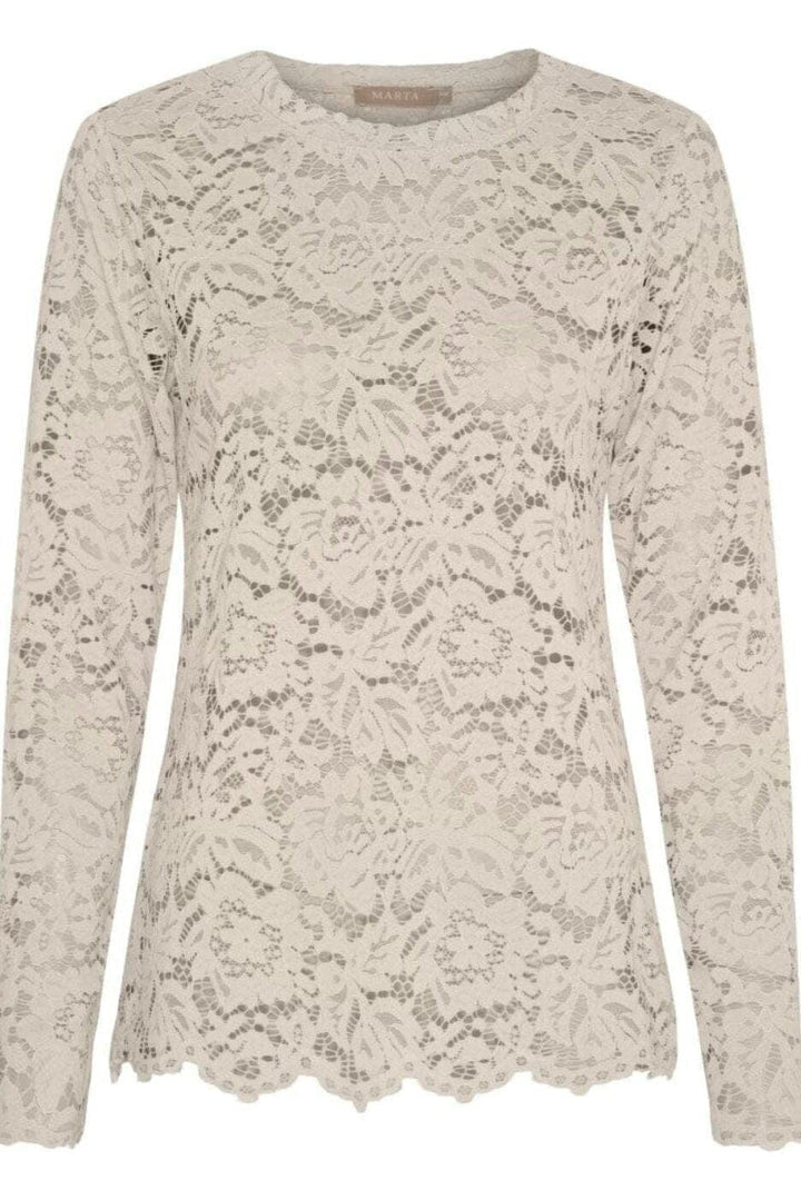 Marta Du Chateau - Mdcmilley Ls Tee 7707 - Beige New Bluser 