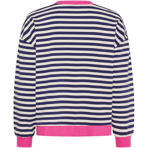 Marta Du Chateau - Mdcvilda Ls Tee 58903 - Navy/Fuxia Sweatshirts 