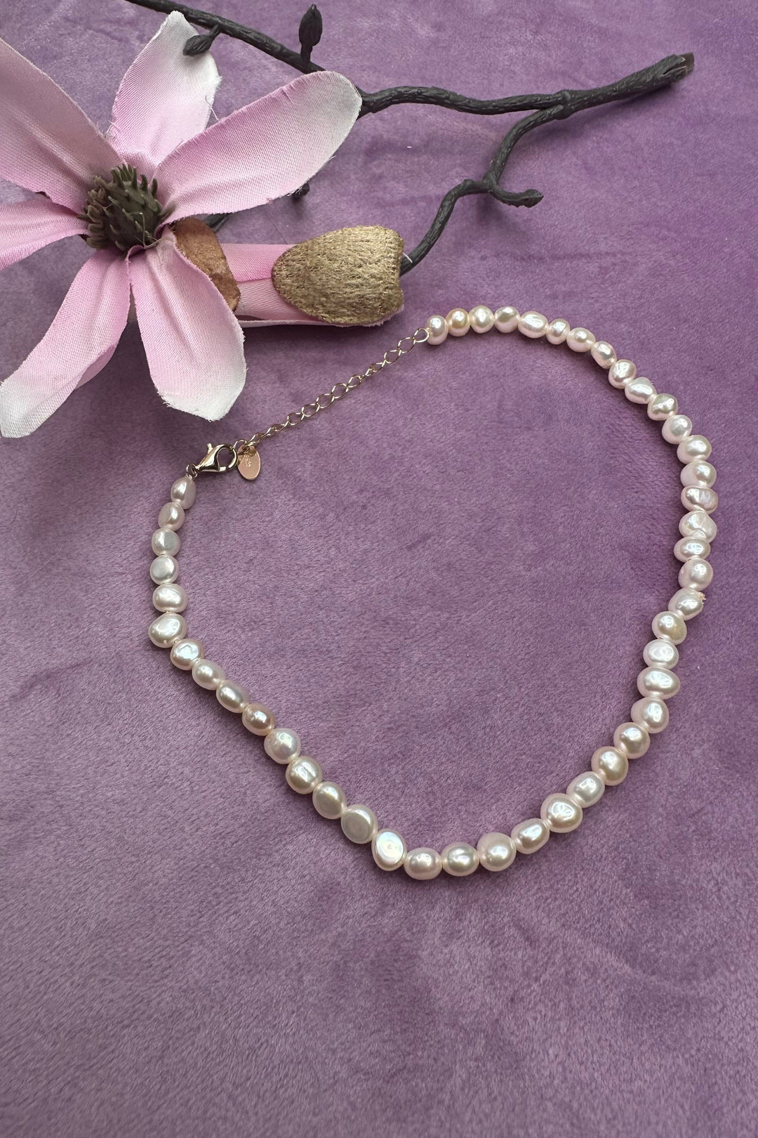 Mellow Moon - Barok Perle Ankelkæde - Forgyldt Ankelkæder 