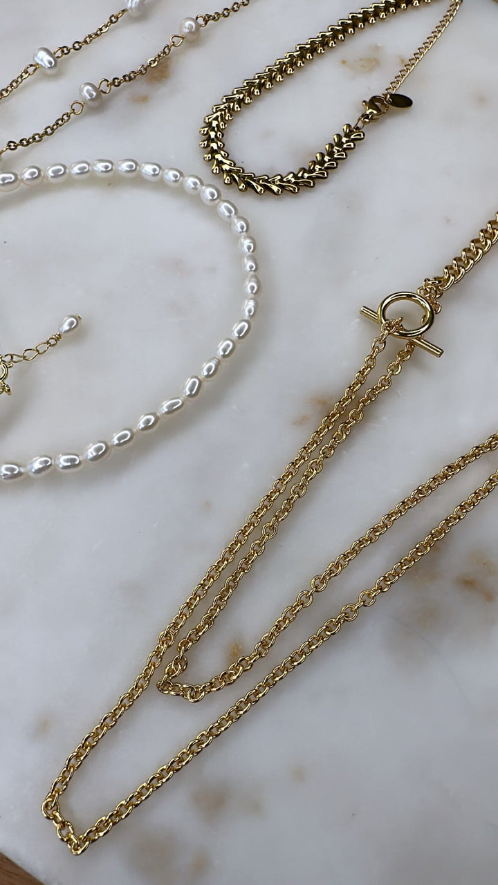 Mellow Moon - Barok Perle Ankelkæde - Forgyldt Ankelkæder 