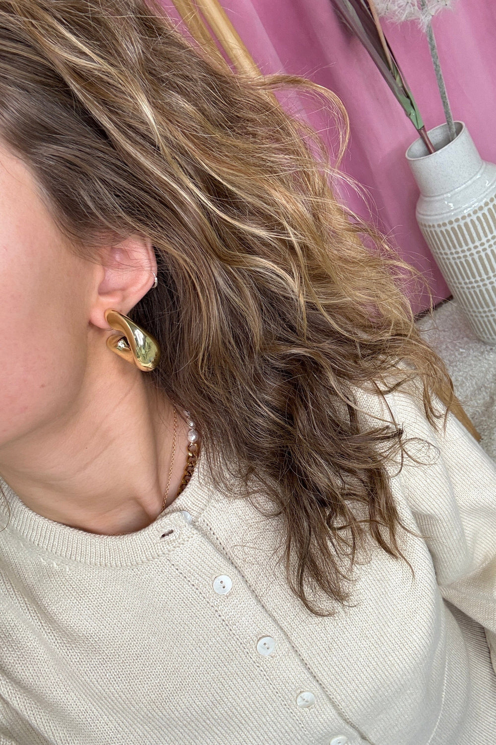 Mellow Moon - Tulipan Earring - Forgyldt 