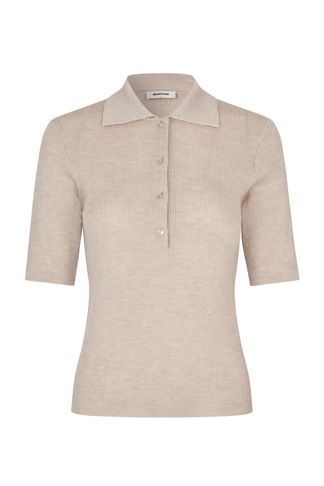 Modström - Hirokimd Ss Polo 59029 - 100 - Summer Sand Strikbluser 