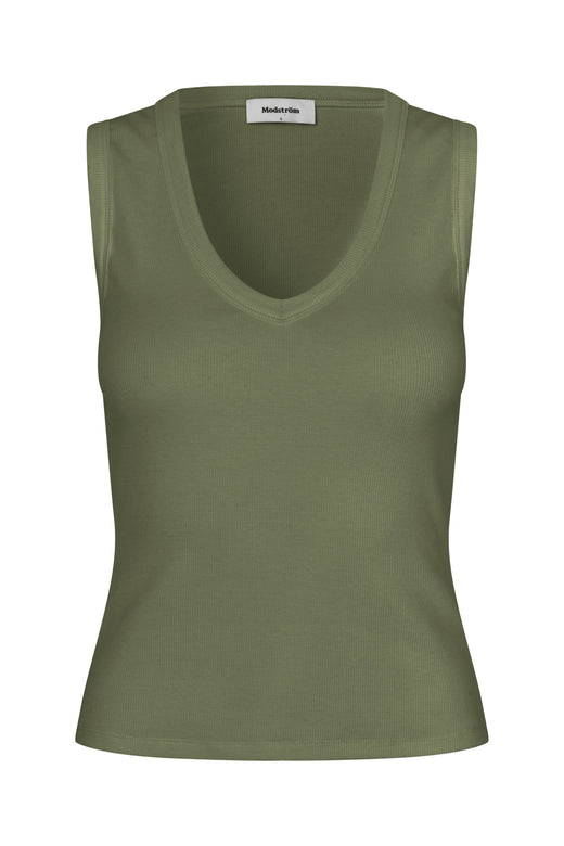 ModströM - Igormd V-Neck Top 59651 - 02201 - Army Dust Toppe 