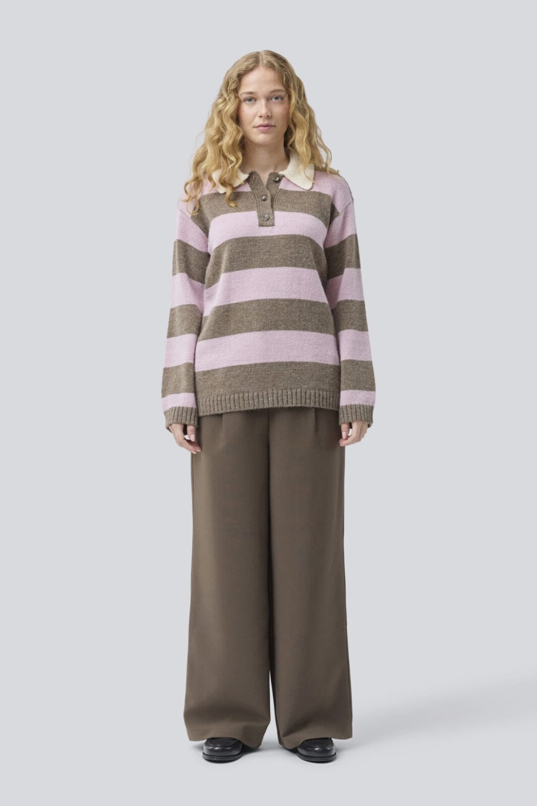 Modström - Pelhammd Stripe Polo 58613 - 12038 - Lilac Chocolate Stripe