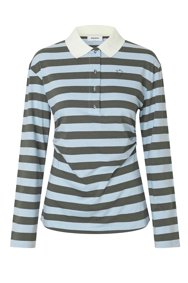 Modström - Stetsonmd Ls Stripe Polo 58842 - 11189 - Cashmere Beluga Stripe