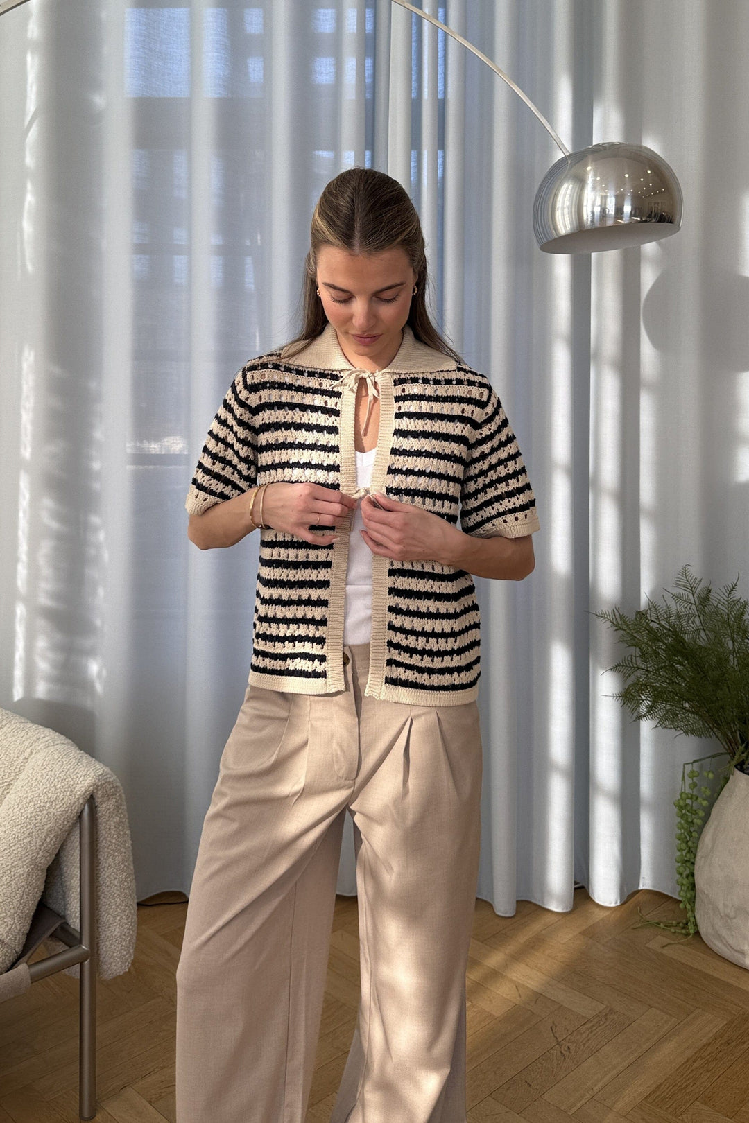 Modström - Vestermd Stripe Cardigan 59052 - 11516 - Navy Summer Sand Cardigans 