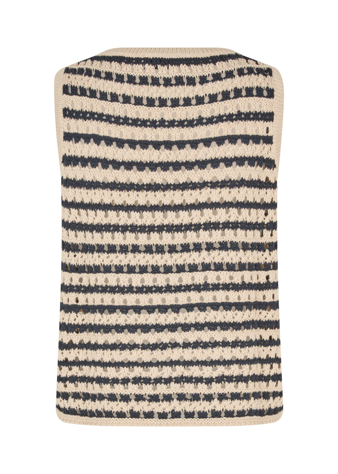 Modström - Vestermd Stripe Top 59055 - 11516 - Navy Summer Sand Strikbluser 