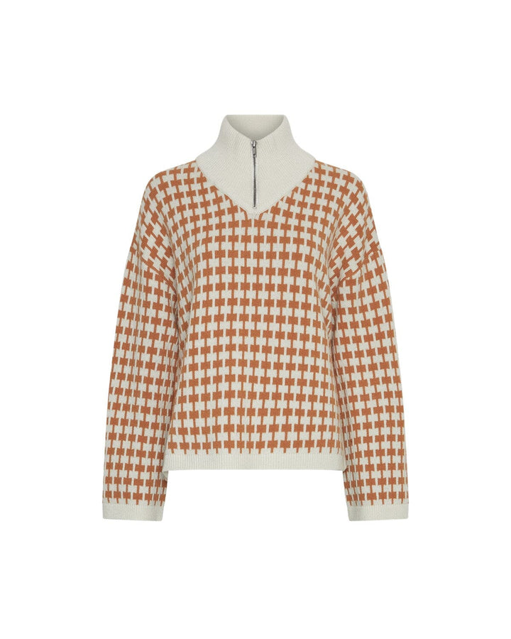 Moss Copenhagen - Mschamaria Zip Pullover 19172 - Egret C Spice