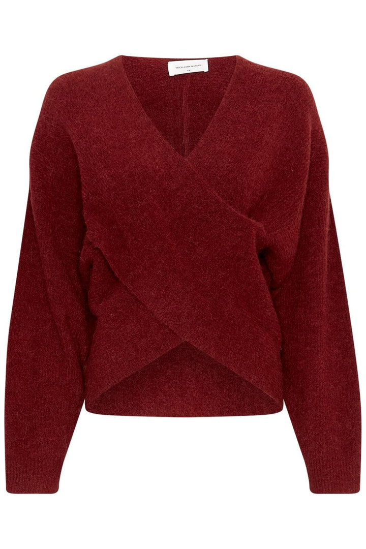 Moss Copenhagen - Mschzinelle Hope Wrap Pullover 18469 - Syrah Strikbluser 