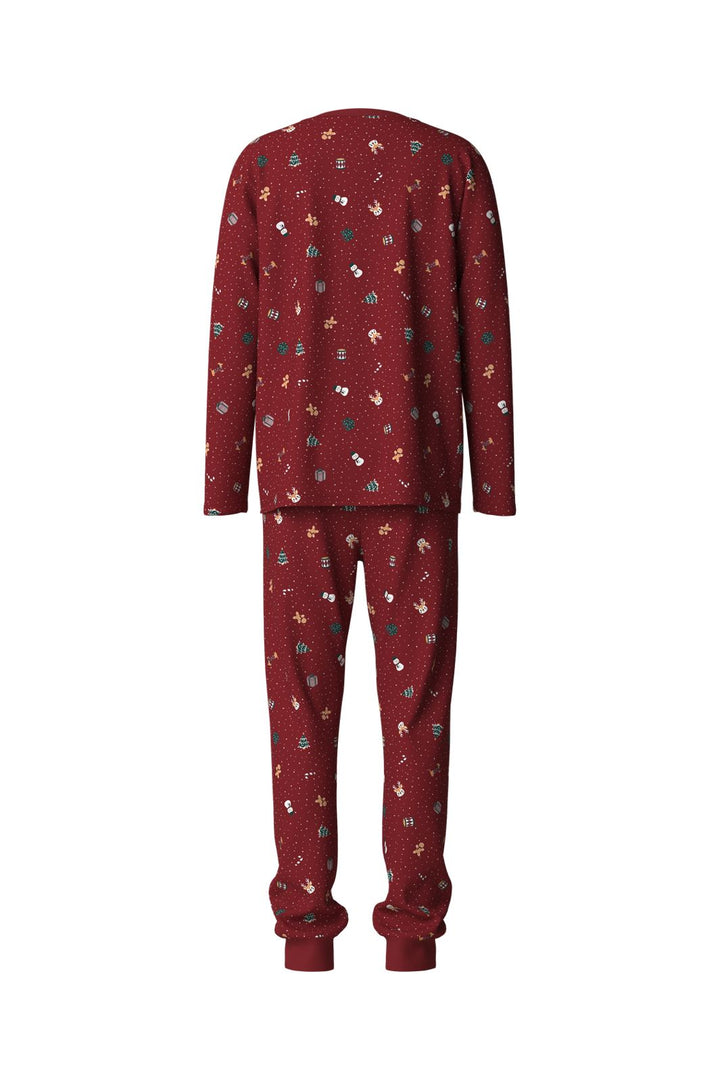 Name It - Nanvismas Ls Nightset - 5129029 Red Dahlia Christmas