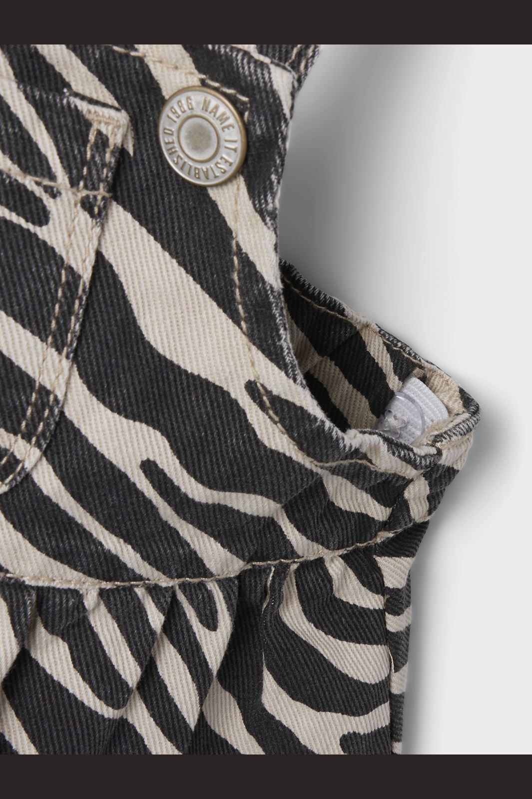 Name It - Nbfzebra Twi Bibskirt 4003-Td T - 4841346 Cement Zebra