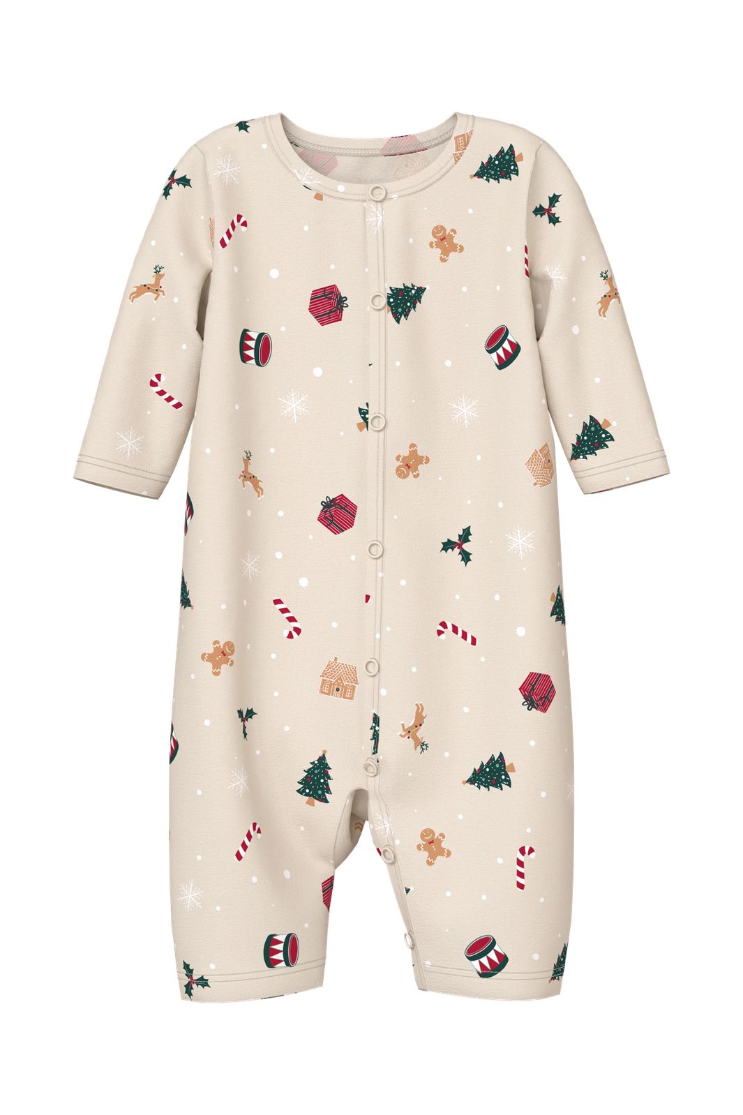 Name It - Nbnvismas Ls Nightsuit - 4918619 Whitecap Gray Xmas Aop