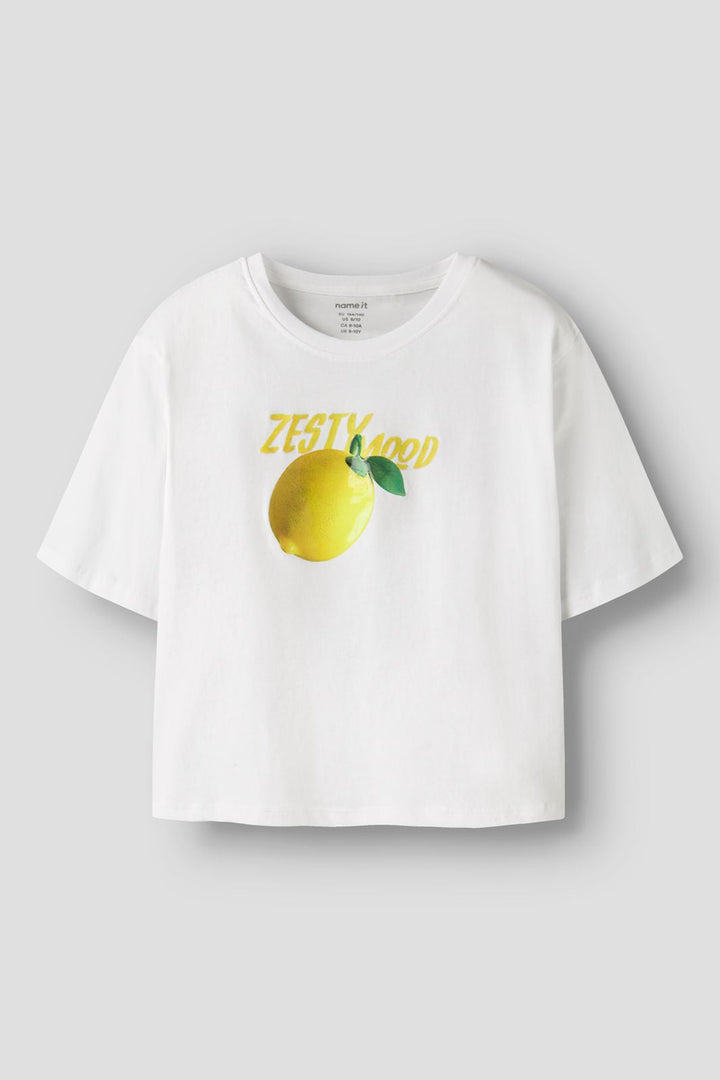 Name It - Nkffarinaz Ss Nreg Short Top Box - 5026538 Bright White Lemon