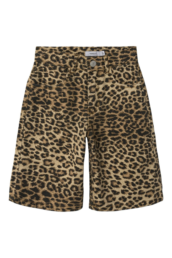 Name It - Nkfrose Twi Long Shorts 4444-Td F - 4854983 Silver Mink Leopard