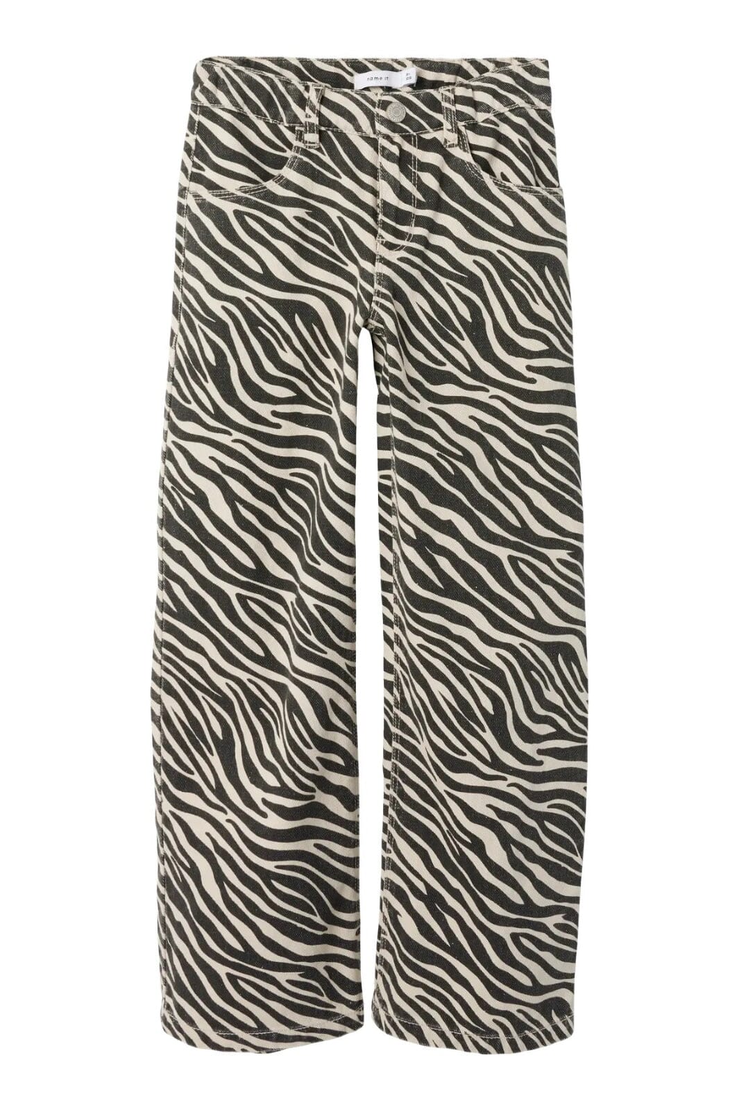 Name It - Nkfrose Wide Twill Pant 4003-Td D - 4804606 Cement Black Zebra