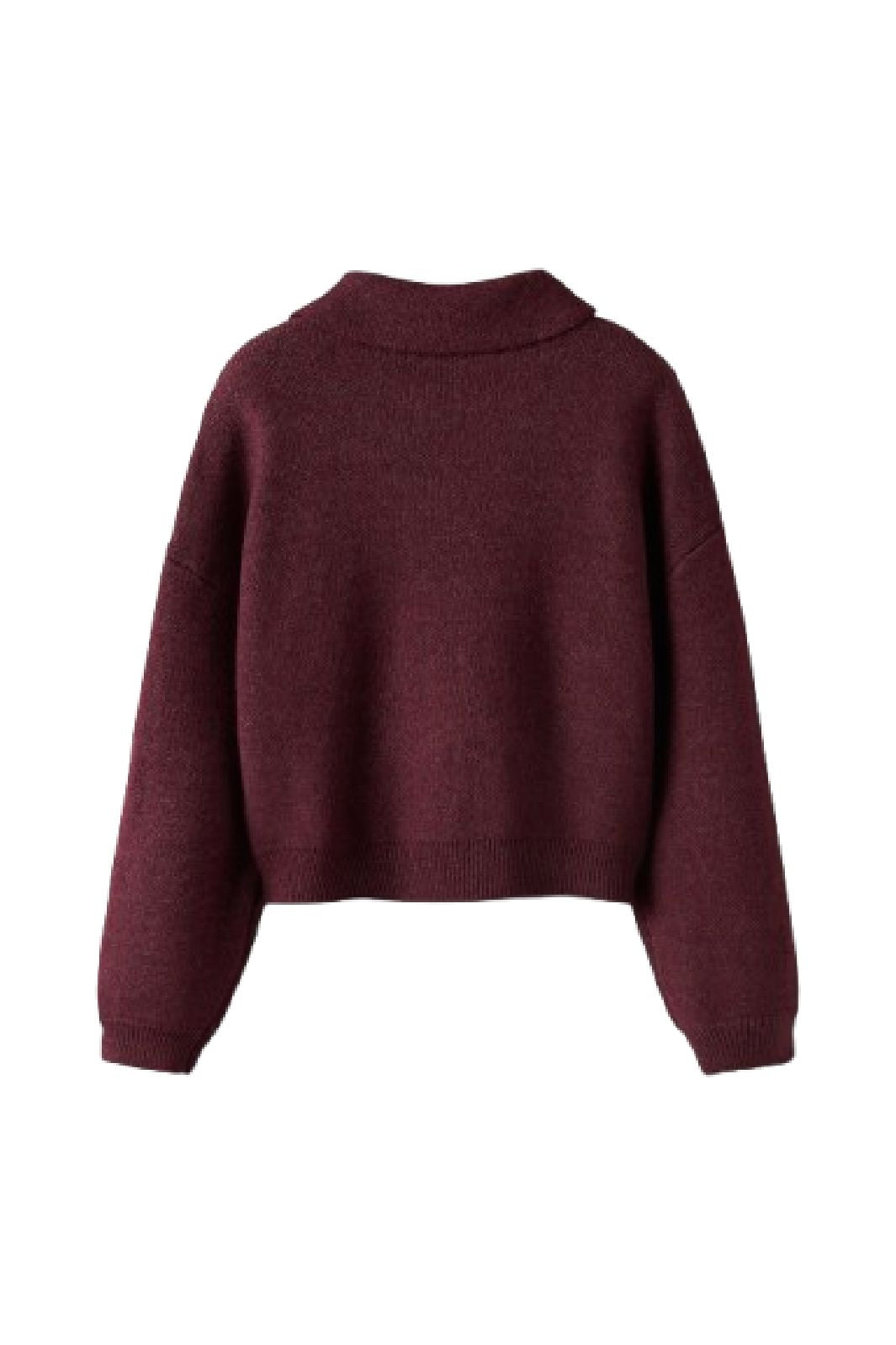 Name It - Nkfsonia Ls Polo Knit - 4889774 Burgundy