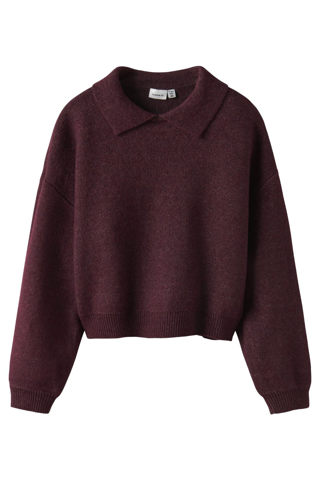 Name It - Nkfsonia Ls Polo Knit - 4889774 Burgundy
