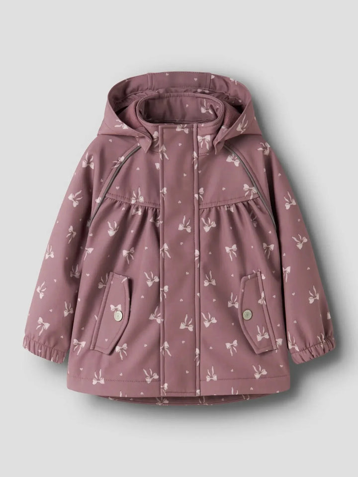 Name It - Nmfalfa08 Softshell Ashape Jacket Fo1 - 5073445 Wistful Mauve Heart Bow Jakker 