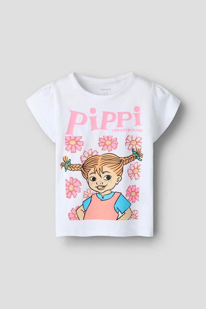 Name It - Nmfamena Pippi Ss Top Sky - 5089266 Bright White