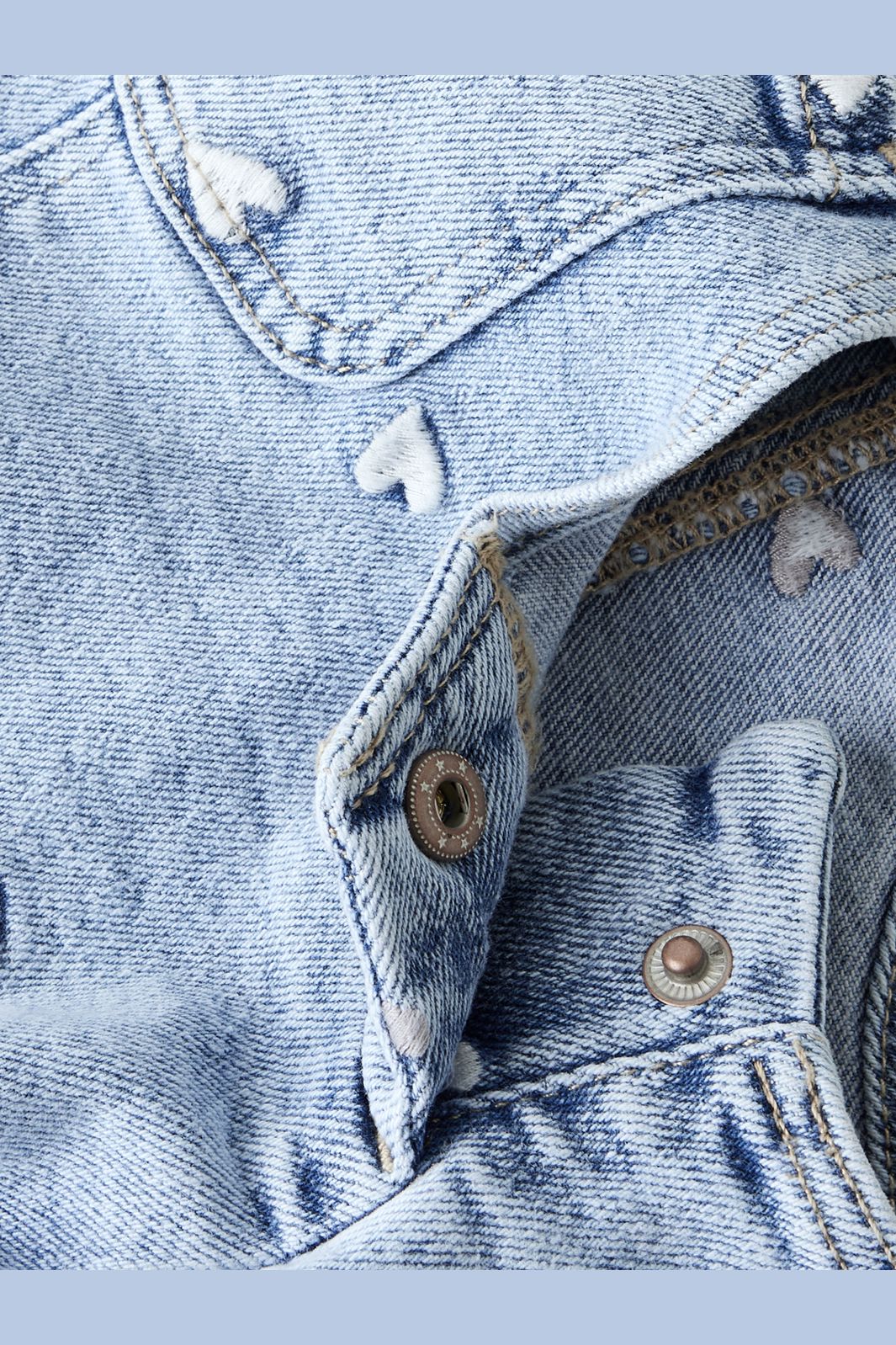 Name It - Nmfelina Emb Spencer 2633-Fr T - 4893774 Light Blue Bleached Denim