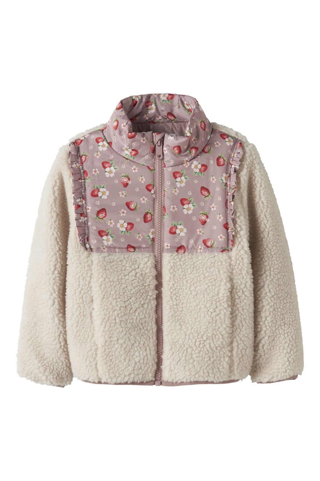 Name It - Nmfminna Teddy Jacket - 5018264 Whitecap Gray Strawberry