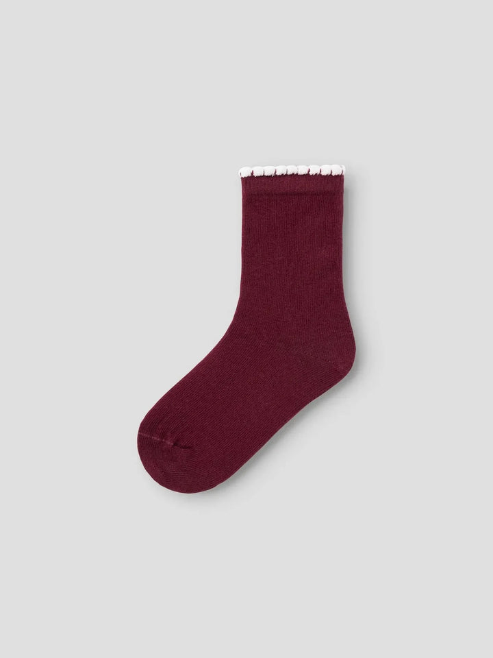 Name It - Nmfriva Sock - 4878941 Burgundy Strømper 